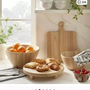 Hearth & Hand Natural Wood Serve Stand -  NWT